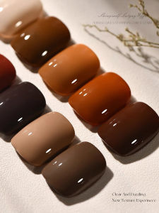 1pcs TC Mousse Black Chocolate Gel Nail Polish Autumn Winter Meilad Whitening Nail Art Long Lasting Phototherapy Adhesive