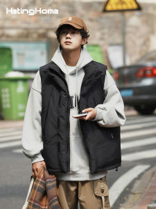 Hetinghome Winter Cotton Jacket Loose Mens Style American Casual Outerwear Couples Vest Polyester Fiber Youth Fashion