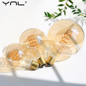 E27 LED Filament Light Bulb 220V 4W A60 ST64 T45 T185 G80 G95 G125 Retro Vintage ampoules LED Edison Lamp Spiral Bulb For Home