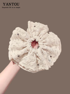 Sweet Girl Fashionable Embroidered Pleated Hair Ties Elastic Band Korean Style Hair Accessories Bun Headwear Stylish Hair Bands