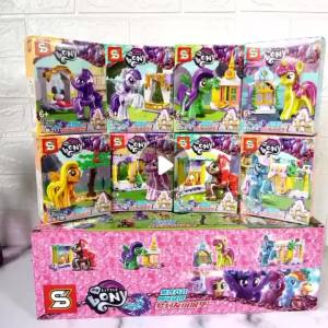 8 es My little Pony toys Combination Puzzle building blocks Set Crystal girls birthday christmas gift