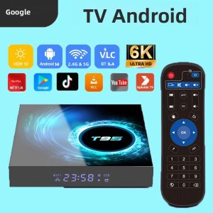 Hộp Truyền Hình Thông Minh Android 14 T95 6K Allwinnerh616 Media Player Wifi Kép Bluetooth 5.4 Điều Khiển Từ Xa Hỗ Trợ Google Voice Tương Thích HDMI 2.0