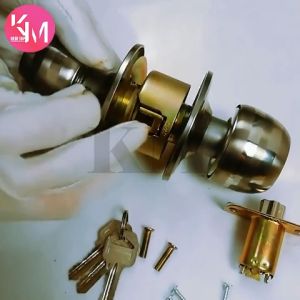 Handle Kunci Bulat Gagang Tarikan Pintu Kamar Mandi Toilet WC Putar Pegangan Pintu 1 Set