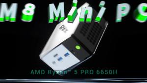 GMKtec | GMKtec M8 Mini PC AMD Ryzen 5 PRO 6650H 16GB RAM NO SSD NO OS Mini Desktop Computers Triple 4K Display WiFi5.2BT6E USB-C DP
