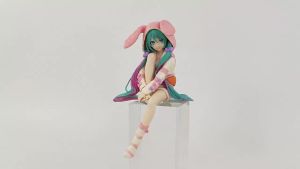 Bandai | 15CM Anime HATSUNE MIKU Action Figure with Rabbit Ear Pajamas PVC Model Toy Doll Noodle Stopper Collectible Gift
