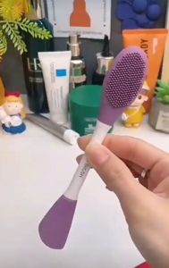 ❤️Healthysoul❤️Kuas masker 2in1 silikon & sikat komedo bahan silikon