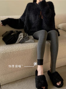 Womens Mid-Thick Fleece Lined Leggings Spring Autumn Winter Warm Footed Tights Base Layer Pants Long Pants Pure E-commerce