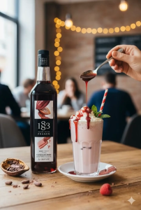 1883 MAISON Routin Ruby Chocolate Syrup 1L - Premium French Chocolate Flavor Syrup