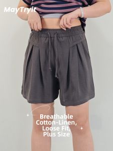 maytryit | Plus Size Loose Quick Dry Light Breathable Draping Sport Shorts