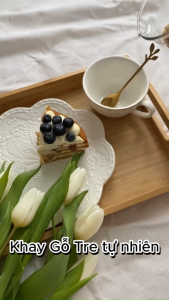 Khay gỗ lục giác bày bánh ngọt phụ kiện quán cafe nhà hàng (hàng sẵn có hỏa tốc)