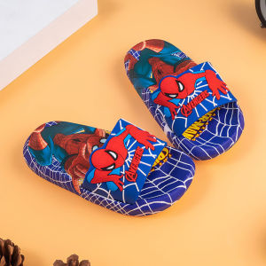 Spider-Man Kids Slippers Little Boy Non Slip Soft Bottom Marvel Cartoon Export Bathroom 3-4-5 Years Old Flip Flops