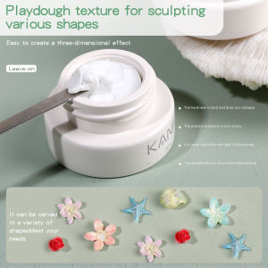 5ml 3D Flower Gel Non-Stick Carving Glue Pearl White Satin Nail Art DIY Sculpting Gel for Manicure Extension Salon Use