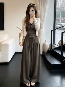SENWA | Bộ Đồ Thời Trang Áo Len Dây Áo Blouse Quần Ống Rộng