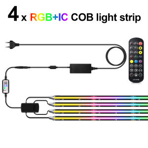 Smart IC+RGB LED Light Strip COB Pixel Chasing Neon Tape Music Sync BT APP Control For Cabinet TV Background Wall Party Decor