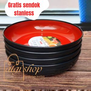 Ramen seat Gratis sendok 6Pcs isi piring ramen bulat campur mangkuk sayur bulat plstic foodgrde tahan panas