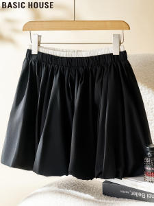 Basic House | High Waist A-line Black Mini Skirt