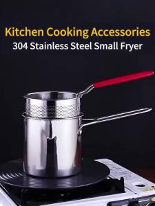 VOLTHUB Frying pan household commercial stainless steel mini frying pan with filter single handle