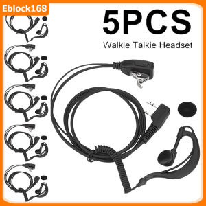 5Pcs 2 PIN Earpiece Headset PTT MIC for BAOFENG UV5R for KENWOOD HYT WOUXUN PUXING QUSHENGAN LINTON TYTet Mic Covert Acoustic Tube Earpiece Security K Plug Earphone