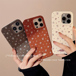 Floral Pure Color Phone Case for 16Promax 15Pro New Model 14Pro Womens Style 13Anti-Fall Soft Shell 16Plus Cute 13Pro Full Cover