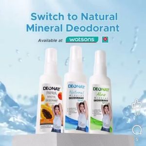 DEONAT Natural Deodorant Roll on Underarm Whitening No Stain Antibacterial Natural Papaya and Aloe