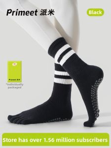 PRIMEET | Anti-slip Professional Yoga Socks for Women Autumn Toe-separated Long Socks