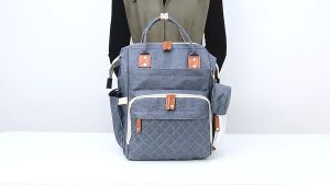 Diaper Bag Backpack Large Baby Bag for Girls and Boys Multi-functional Waterproof Travel Backpack Diaper Pouch with Pacifier Case Stroller Straps Tissue Bag and Built-in USB Charging Port(Grey)