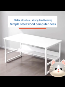 [HOT] โต๊ะทำงาน 80/100/120CM โต๊ะทำงานไม้  โต๊ะทำงานสองชั้น มั่นคงและไม่สั่นคลอน ติดตั้งง่าย สไตล์มินิมอล ไม้โต๊ะทำงานถูกๆ