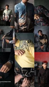 Dgm kemeja batik premium lengan panjang pria kemeja panjang batik Puring premium Tribal Coklat 047