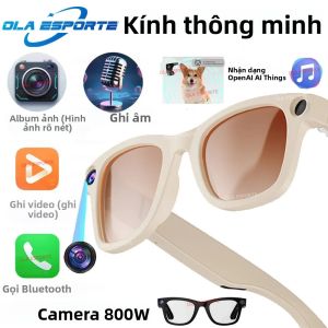Kính Thông Minh AI Bluetooth Tích Hợp Camera HD 800W Chống Nước Có Chức Năng Chụp Ảnh Quay Video Gọi Thoại & Dịch Thuật Lý Tưởng Cho Các Hoạt Động Thể Thao Và Ngoài Trời