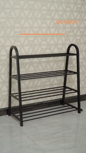 BONBOX Homeliving - Rak Sepatu 4 Susun Baja Design Tipe A Rak Serbaguna Tinggi Kuat dan Tahan Lama BFS701