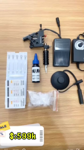 Combo 1 máy xăm hình trυng cấp WORM HOLE kèm mực xăm lên người.