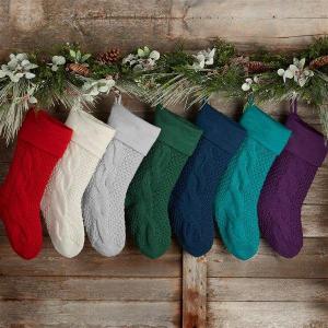 Pure Color Knitted Socks Christmas Gift Bag Christmas Kids Candy Gift Bag Christmas Tree Home Atmosphere Layout