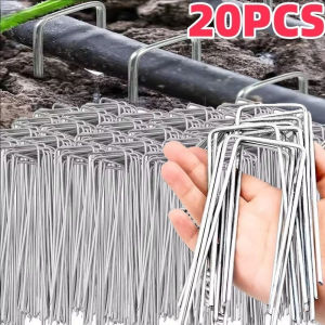 Galvanized Steel Garden Landscape Fixed Stakes Sod Pins- Heavy-Duty U-Type Fence Tubing Staples Sod Lawns Barrier Nail