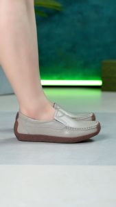 Women Genuine Leather Loafers Slip Ons Flat Shoes Rubber Sole Comfortable Lightweight Boat Shoes Moccasins Topsider Loafer Shoes for Women