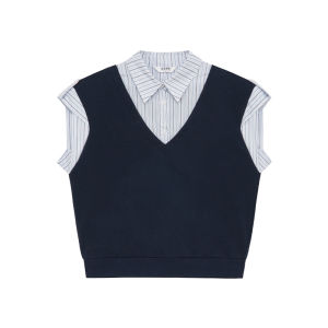 Contrast Polo Collar Striped T-Shirt