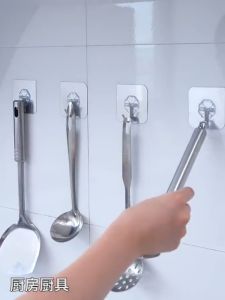 [Ready Stock]1pcs Sticky Hook Transparent Magic Hook Strong Adhesive Wall Hook for Kitchen Bathroom Bedroom