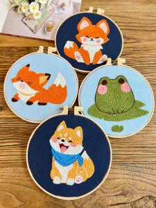 Finger Poke Embroidery DIY Handmade Fabric Poke Three-Dimensional Embroidered Rubbing Embroidery Kids School Beginner