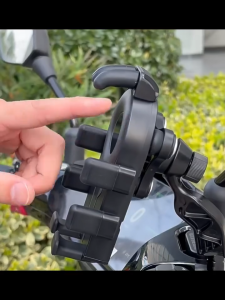 SEAMETAL Shockproof Motorcycle Phone Holder 360° Rotation Phone Mount with Sunscreen Helmet Cover Handlebar&Mirror Type
