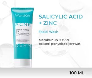 Wardah Acnederm Salicylic Acid Zinc Acne Clearing Low pH Foaming Cleanser 100ml*
