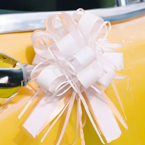 10ชิ้นริบบิ้นติดโบว์แบบดึงสำหรับงานแต่งงานของขวัญรถยนต์ประดับรถห่อของในวันวาเลนไทน์อุปกรณ์งานวันเกิดอุปกรณ์ปาร์ตี้วาเลนไทน์