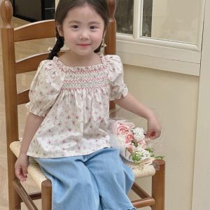 Quần Jeans Denim Ống Rộng Mềm Mại Cho Bé Gái Mùa Xuân Thu Quần Jeans Denim Ôm Vừa Vặn Thời Trang Cho Bé Gái