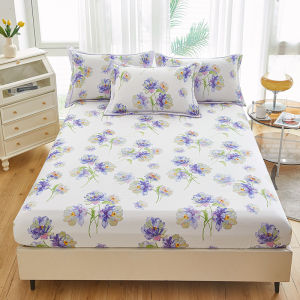 Dansunreve Cotton Floral Bedsheet High Quality Cartoon Fittedsheet Soft Breathable Super SingleQueen/King /Super King Fitted Bedsheet With Garter