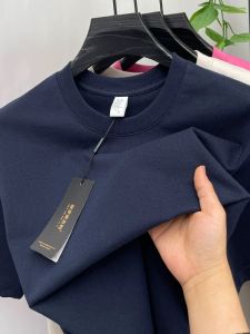 Áo Thun Nam Cổ Tròn 100% Cotton Tay Ngắn Dáng Rộng Hàng Đầu Dây Đôi Chất Lượng Cao Thủ Công Xu Hướng Mùa Hè Dành Cho Các Cặp Đôi
