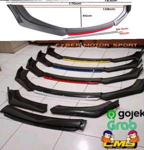 Front Lips Winglet Universal Mobil untuk Mobil Sport dengan Berbagai Warna: Hitam Merah Biru Kuning Putih. Cocok untuk Bagian Depan Mobil.