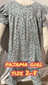 BAJU TIDUR BUDAK PEREMPUAN 100% COTTON SIZE 2-8 GIRLS PAJAMAS SET PYJAMAS BAJU BUDAK PEREMPUAN GIRLS SLEEPWEAR