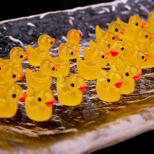 Glow In Dark Colorful Macaron Crystal Duck Resin Handmade Jewelry Accessories