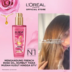 serum rambut Elseve Extraordinary Oil Pink Hair Serum 100ml | Rambut Halus Berkilau