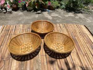 กระจาดไม้ไผ่4มุม ขนาด 15 นิ้ว