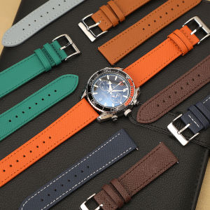 Leather Watch Strap 18mm 19mm 20mm 22mm Epsom Leather Watchband Quick Release Watch Band Handmade Palm Pattern Wristband Belt