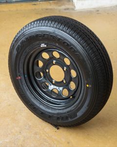 Suzuki Jimny Original Stock Steel Wheel (Rim+Tyre) R15 5.5J PCD 5x139.7 ET05 Bridgeston Dueler 195/80 R15 SJ410 JB64 JB74 Take Off Brand New Installation included if required
